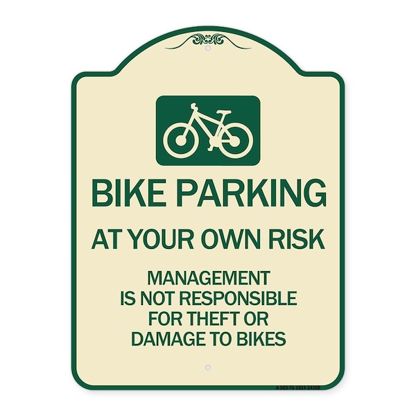 Bike Parking at Your Own Risk Management Is Not Responsible for Theft or Damage to Bi, TG-1824-24308